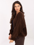 Cardigan maro cu volan