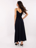 Rochie maxi cu volane în culoare bleumarin