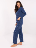 Pijamă damă cu mânecă lungă, albastru închis