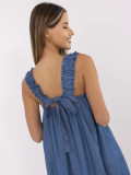 Rochie maxi oversize în albastru închis