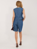 Set albastru cu vestă și pantaloni