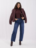 Blugi mom fit bleumarin cu talie înaltă