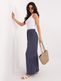 Pantaloni palazzo din vâscoză, bleumarin