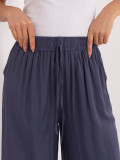 Pantaloni palazzo din vâscoză, bleumarin