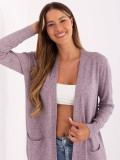 Cardigan roz elegant cu buzunare