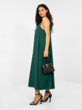 Rochie maxi de vară verde închis cu bretele reglabile