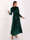 Rochie maxi elegantă cu curea și paiete, verde închis