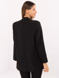 Sacou elegant negru cu aplicație și căptușeală