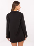 Sacou elegant negru cu căptușeală și buzunare