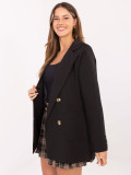 Sacou elegant negru cu căptușeală și buzunare