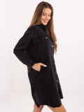 Rochie simplă neagră cu mâneci lungi