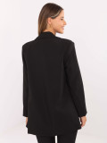 Sacou elegant negru cu căptușeală și broșă