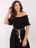 Rochie elegantă neagră evazată