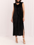 Rochie midi elegantă neagră cu curea