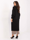 Cardigan lung negru cu buzunare