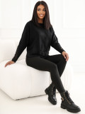 Pulover elegant negru cu dantelă