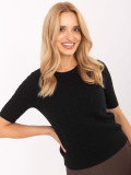Pulover negru elegant cu mânecă scurtă