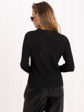 Pulover polo elegant negru cu guler