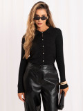 Pulover polo elegant negru cu guler