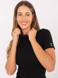 Pulover elegant negru cu guler