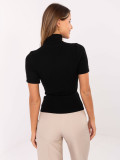 Pulover elegant negru cu guler