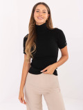 Pulover elegant negru cu guler