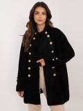 Palton elegant din alpaca negru