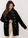 Palton elegant din alpaca negru