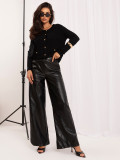 Pulover elegant negru cu nasturi