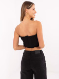 Top elegant negru cu volane