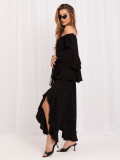 Set negru cu bluză și pantaloni