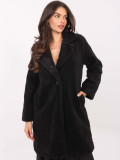 Palton negru de damă cu căptușeală și buzunare