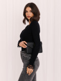 Pulover elegant negru cu dantelă