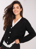 Pulover elegant negru cu dantelă