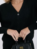 Set negru cu cardigan și pantaloni largi