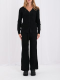 Set negru cu cardigan și pantaloni largi
