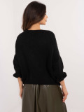 Pulover elegant negru cu mâneci 3/4
