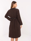 Rochie cămașă midi maro cu curea