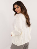 Pulover elegant ecru cu mâneci 3/4