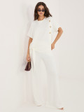 Set elegant bluză și pantaloni ecru
