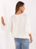 Pulover elegant ecru cu mâneci 3/4