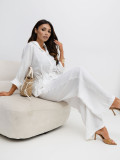 Set elegant cămașă și pantaloni alb
