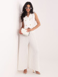 Set elegant ecru – vestă și pantaloni