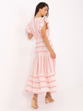 Rochie alb-roz rozfluturată