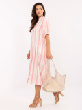Rochie oversize alb-roz