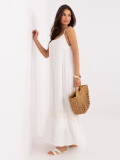Rochie maxi de vară din bumbac, culoare ecru