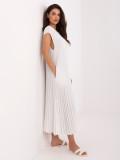 Rochie midi elegantă ecru cu buzunare