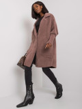 Palton lila din alpaca fluffy