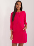 Rochie mini fucsia cu mâneci 3/4
