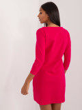 Rochie mini fucsia cu mâneci 3/4
